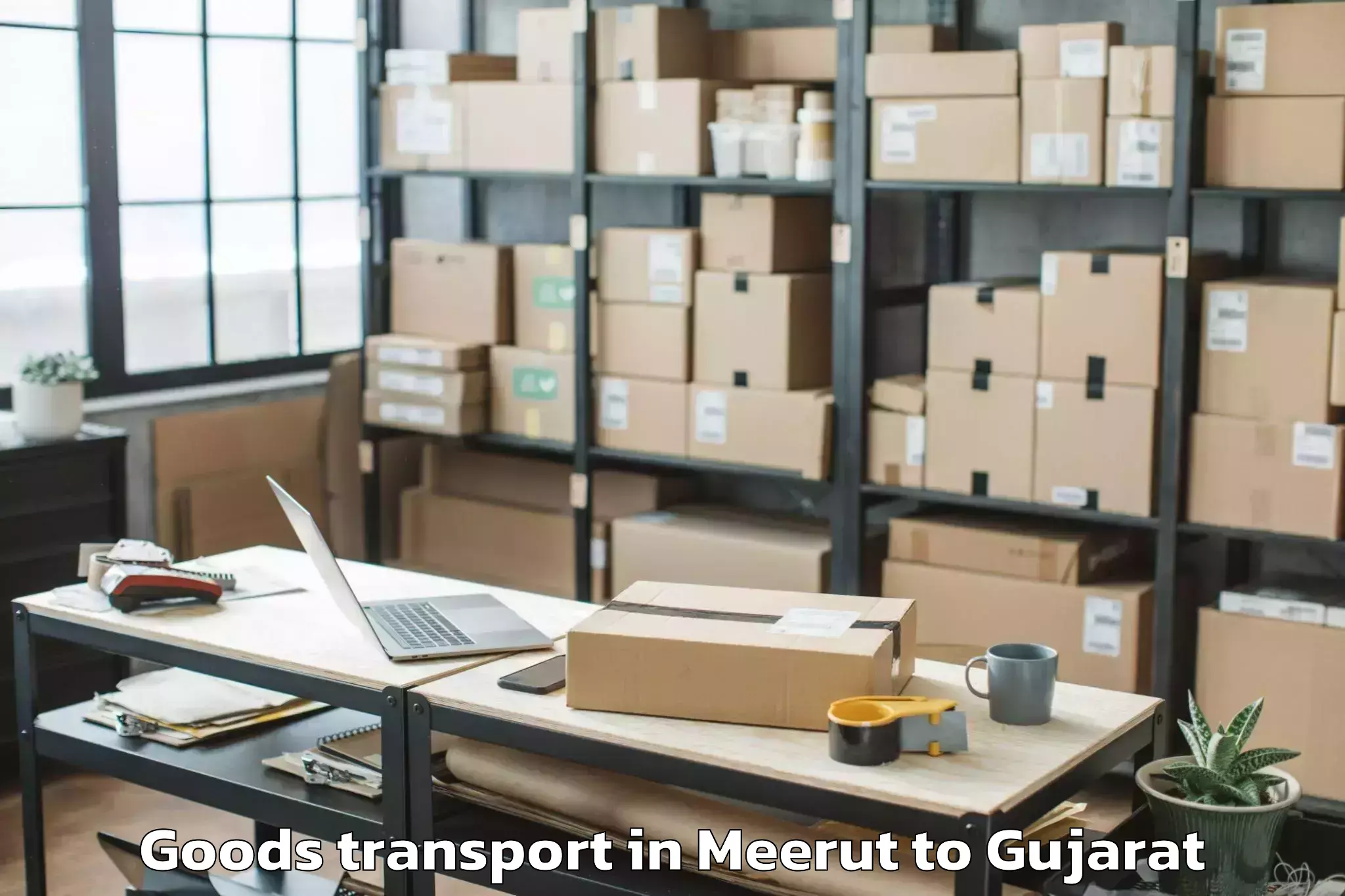 Top Meerut to Kanodar Goods Transport Available